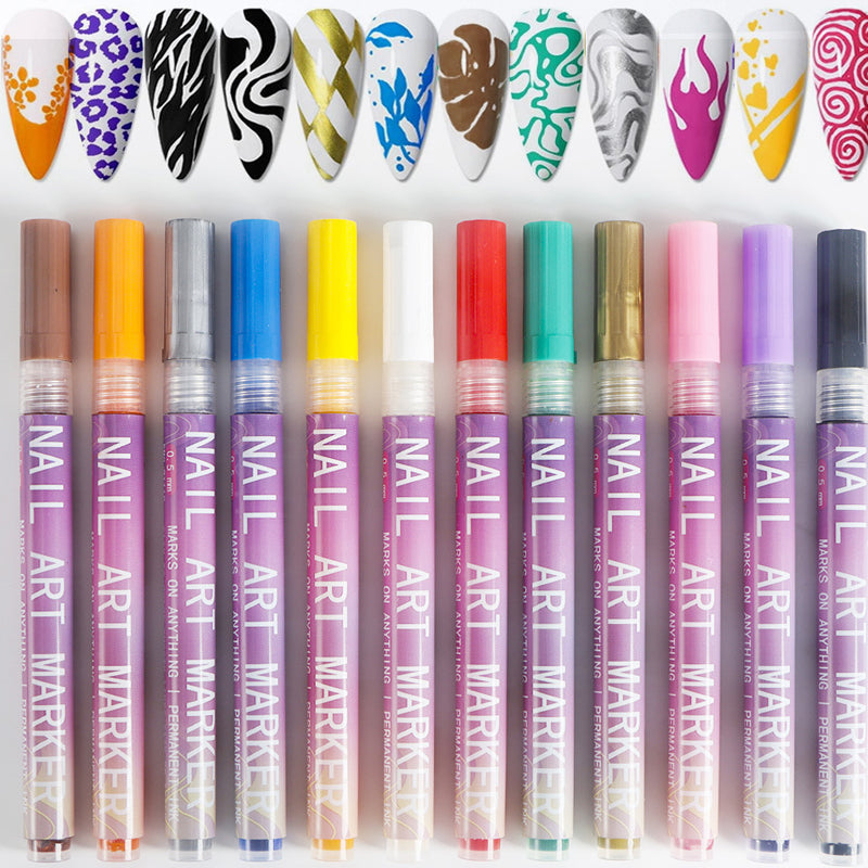 🎨12-Color Nail Art Pen Set 💅