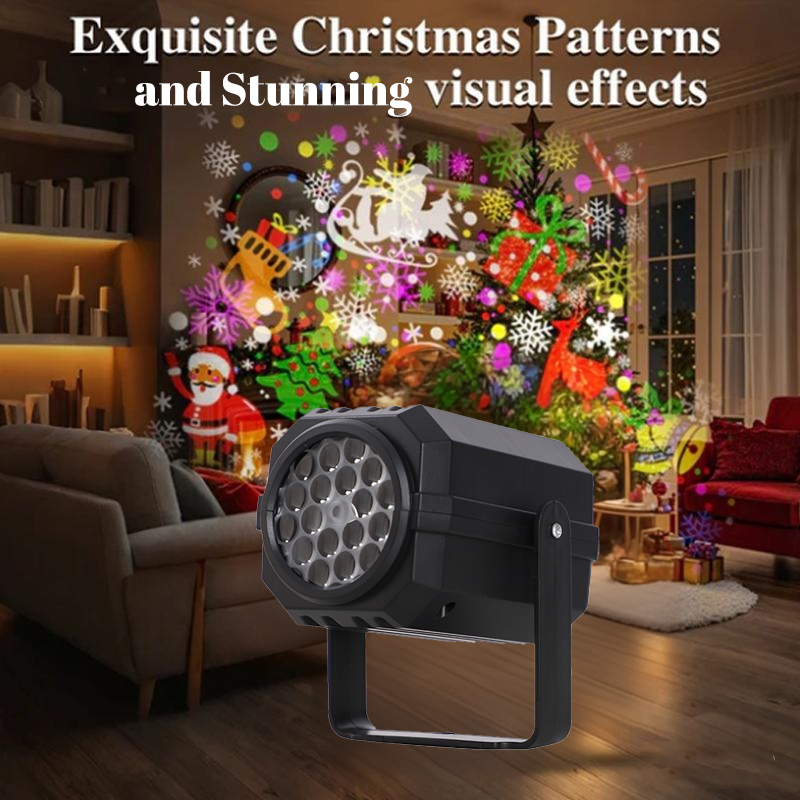 🎅 Rotating LED Christmas Pattern Projector Light – 16 Festive Patterns &amp; Dynamic Effect 🎄✨