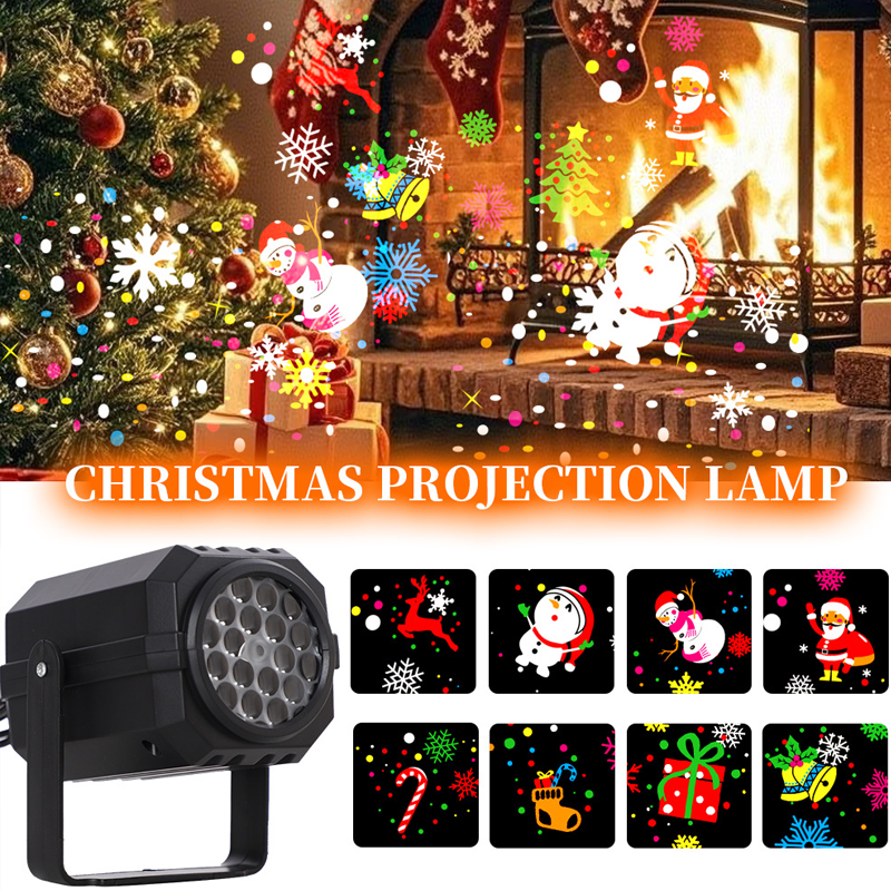 🎅 Rotating LED Christmas Pattern Projector Light – 16 Festive Patterns &amp; Dynamic Effect 🎄✨