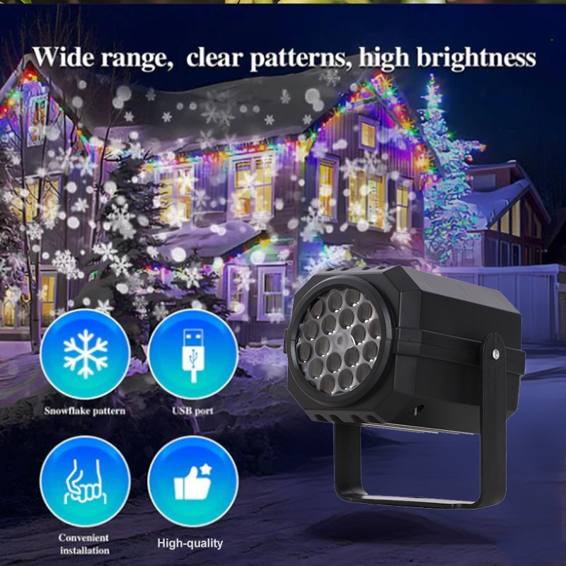 🎅 Rotating LED Christmas Pattern Projector Light – 16 Festive Patterns &amp; Dynamic Effect 🎄✨