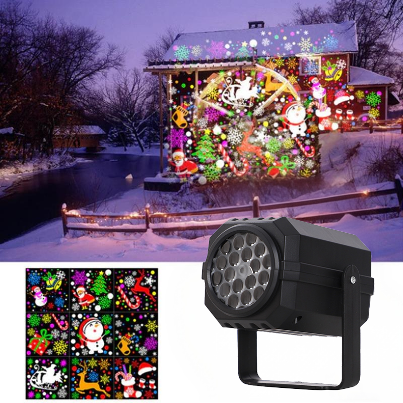 🎅 Rotating LED Christmas Pattern Projector Light – 16 Festive Patterns &amp; Dynamic Effect 🎄✨