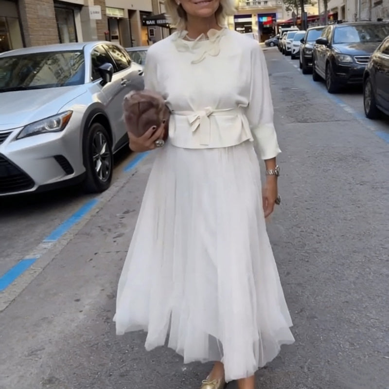 Dames set bestaande uit een lange mouwen top en een mouwloze jurk